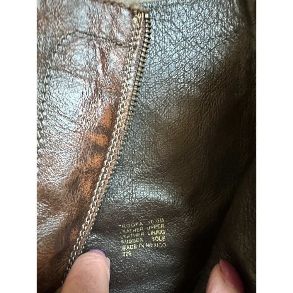 Steve Madden Troopa Boots Brown Leather Combat Womens Size 10 Lace Up Zip - Picture 7 of 7